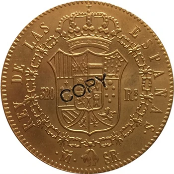 24 - K auksu 1822 Ispanija 320 Reales - Fernando VII monetų kopijos