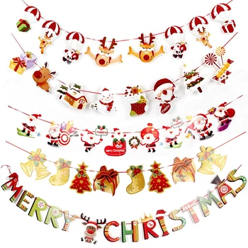 2022 Linksmų Kalėdų Dekoro Girliandą Kalėdų Banners Santa Claus Reklama Sniego Briedžių Vėliavos Kalėdos Medžių Plakatus Dekoro Namai