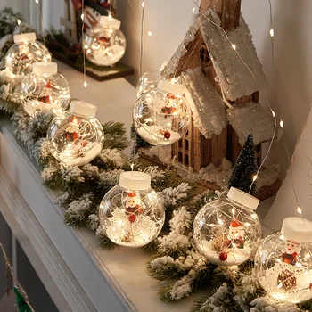 Naujas LED Užuolaidų Styginių Šviesos Kamuolys Kalėdų Senelis, Kalėdos, Kalėdų Decortions Namų Kalėdų Medžio Apdaila Navidad Naujųjų Metų 2022