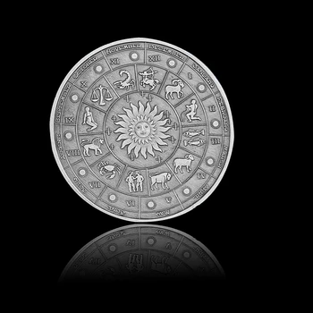 12 Žvaigždynas Žuvys Antikvariniai Sidabro Moneta, 2021 Zodiako Ženklas Simbolinis Monetos (2.19-3.20)
