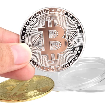 Bitcoin Fizinio Kolektorius Auksas, Sidabras Rose Auksą, Padengtą Monetos BTC 40mm Suvenyrų Puiki Dovana Bitcoin Fizinio Kolekcines, Monetas