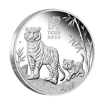 Australijos Kinų Zodiako Replika Metalo Amatų Suvenyrų Naujųjų Metų 2022 Metų Dovana Tigras Proginės Monetos