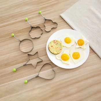 5Style Nerūdijančio Plieno Omletas Maker širdelės formos Kiaušinienė Omletas maisto ruošimo Priemonės Keptas Kiaušinis Blynas Shaper Virtuvės Kepimo Įrankiai