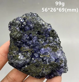 GERIAUSIAI! Natūralus Polyhedral Tanzanite blue Purple fluorito grupių mineralinių egzempliorių Perlas lygio Akmenys ir kristalai
