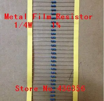 Nemokamas Pristatymas 100vnt/daug 0.25 W Metalo Kino Rezistorius +-1% 0R 0.1 R 0.5 R 1/4W