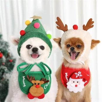 Šuo Kalėdų Bandana Santa Hat Šuo Trikampis Šalikas Seilinukai Kerchief Kalėdų Kostiumai, Apranga Mažas Vidutinis Didelis Šunys, Katės, naminiai Gyvūnai