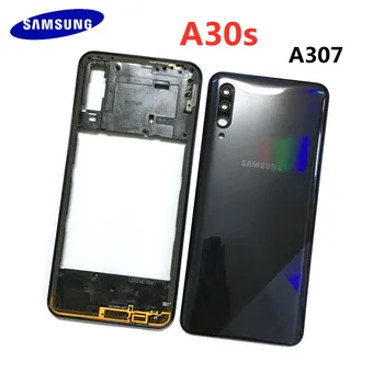 Telefono Korpusas Case For Samsung Galaxy A30s A307F A307FN A307G A307GN A307YN Vidurį Rėmo Dangtis+Baterijos Dangtelį + Fotoaparato Objektyvą