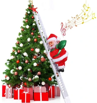 2022 Dovanų Elektros Laipiojimo Laiptais Santa Claus Ir Kalėdų Ornamentu Dekoracija Namuose Kalėdų Eglutės Kabo Dekoro Su Muzika