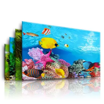 Akvariumas Kraštovaizdžio, aplinkosaugos ¾enklelis Plakatas Žuvų Bakas 3D Fone Tapybos Lipdukas PVC dvipusis Vandenyno Jūros Augalų Fone Dekoras