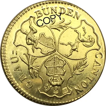 Šveicarijos Graubunden 16 Franken 1813 Žalvario Metalo Kopijuoti Progines monetas, MONETŲ