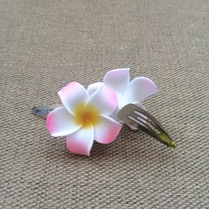 HappyKiss 12pcs Havajų gėlė, juvelyriniai dirbiniai Frangipani Polimero plaukų pin frangipani dirbtinių gėlių Mergaitėms vestuvių nuotaka BB ĮRAŠĄ