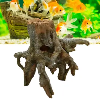 Akvariumo Dekoras Fadeless Žuvų Bakas Modeliavimas Driftwood Ornamentas-Krevetės