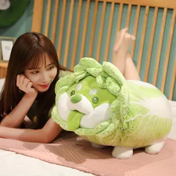 22-55cm Mielas Japonijos Daržovių Šuo Pliušiniai Žaislai Kūrybos Kopūstas Shiba Inu Pagalvę iškamša Sofos Pagalvėlių Kūdikių Dovanos