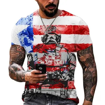 Vasaros vyriški T-shirt Nacionalinės Vėliavos 3D Spausdinimo Drabužių Mados Gatvė Prarasti Apvalios Apykaklės Asmenybės Greitai-džiovinimo Viršūnės