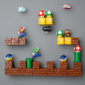 Magnetinio Šaldytuvas Magnetas Originalus Super Mario, Šaldytuvo Magnetų, Žaislų, 3D Stereo Animacija Namų Puošybos Ornamentais Figūrėlės Vaikas Dovana