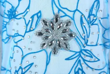 Merginos Princesė Suknelės su Priedais Ice Snow Flake Vaikų Cosplay Kostiumas su Ilgai Traukinio Helovinas Mergaitės Suknelė
