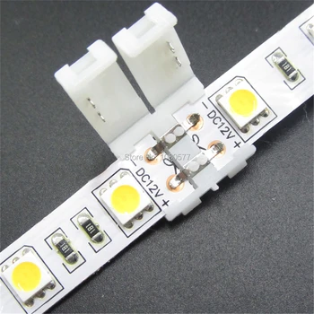 10VNT 10mm 2 pin Greitai LED Juostelių Jungtys 5050,5630,5730 vienos spalvos LED Juostelės Šviesa ,Nemokamai lydmetalis