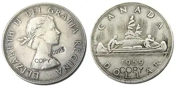 Kanada 1 Doleris Rinkinys (1953-1966)12pcs ELIZABETH II DEI GRATIA REGINA (1 portrait) Kanados Doleris Sidabro Padengtą Kopijuoti Monetas