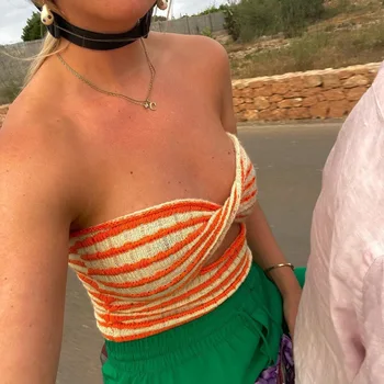 Ggbaofan Mados Seksualus Megztiniai Iškirpti Stebėjimo Apkarpyti Viršūnes Moterų Backless Apkarpytos Tankai Viršų Atostogų Streetwear