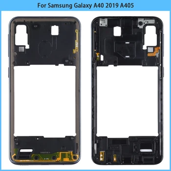 Naujas Samsung Galaxy A40 2019 A405 SM-A405F A405DS Viduryje Kadro Bezel A40 Baterija, galinis Dangtelis Galinių Durų Būsto Atveju Pakeisti