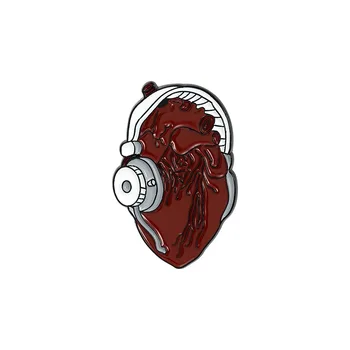 Animacinių filmų smeigtukai Paprasta žmogaus širdis Muzikos įranga formos sagė papuošalų Maišelis apdailos ženklelis Dovana draugams