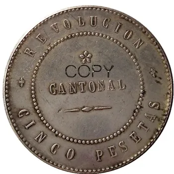 Ispanija 1873 Sidabro Padengtą Kopijuoti Monetas