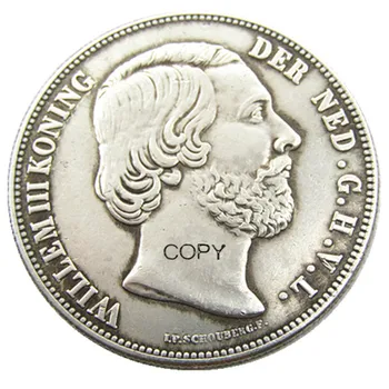 Nyderlandai,1818 3 Gulden Willem lll Sidabro Padengtą Kopijuoti Monetos(38mm)