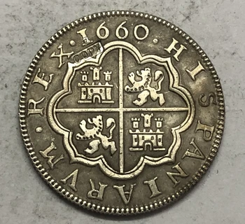 Ispanija 1660 BR 4 Reales-Felipe IV Kopijuoti Sidabro padengtą Monetos