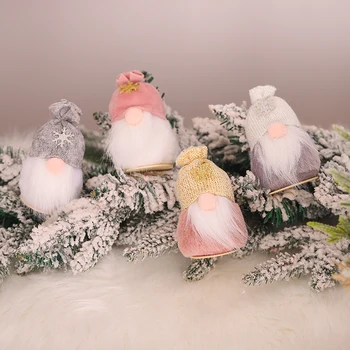 1pcs mini Kalėdų Dekoracijas Megzti Vilnos Miško Ornamentu Lėlės Beveidis Lėlės Kalėdų Medžio Apdaila Pakabukas Namų Dekoro