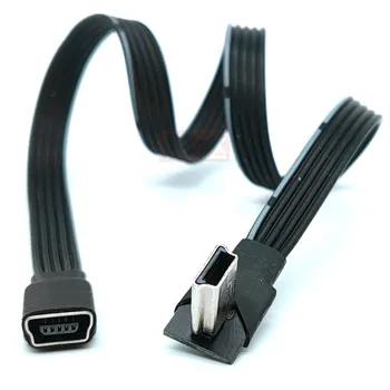 Mini USB female į mini B up&down&kairiosios ir dešiniosios 5-pin male alkūnė kabelio adapteris 10CM 20CM 30CM 50CM