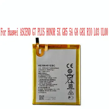 Aukštos Kokybės 3000mAh HB396481EBC Baterija Huawei ASCEND G7 PLIUS GARBĘ 5X GR5 5A G8 G8X RIO L03 UL00 TL00 AL00 mobilusis Telefonas