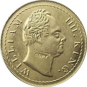 Indijos ir didžiosios Britanijos 2 Mohur-William IV Modelis 1835 kopijuoti monetas, 31mm