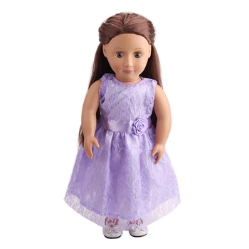 18 Colių American Doll Dress Raudonos Nėrinių Vakare Gown Naujagimių Mergaičių Sijonas Žaislai Tinka Priedai 43 Cm Berniuko, Lėlės c133
