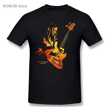 Vyrai, Jaco Pastorius In Memoriam Gitara T Shirts Muzikos Bass Grynos Medvilnės Viršūnes Derliaus Trumpas Rankovės Marškinėliai T-Shirts