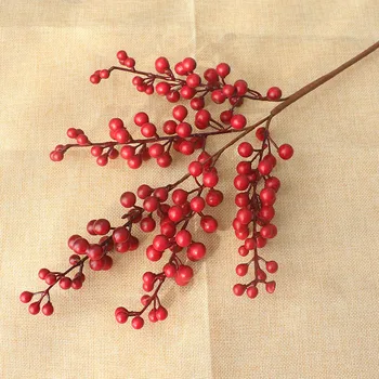 Uogų Dirbtinių Gėlių Netikrą raudonos uogos Kalėdinė Naujųjų Metų dekoro Medžio Dirbtinių uogų Kalėdinė Dekoracija Namuose