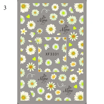 Daisy dizaino Nagų Lipdukų ir 3d Lipdukas gėlė nagų dailės Lipdukai nagams Lipnios Manikiūro 