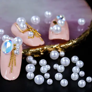 Japonijos Nagų Dailės Puslankiu Vaiskiai Balta Ryžių White Pearl Specialios Formos Perlas Fototerapijos Nagų 