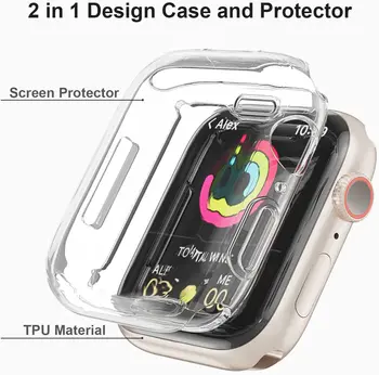 Screen Protector for Apple Žiūrėti Serija 7 Atveju 41mm 45mm,Minkštos TPU Bamperis Pilnas Apsauginis Dangtelis iWatch 44MM 40MM 42MM 38MM