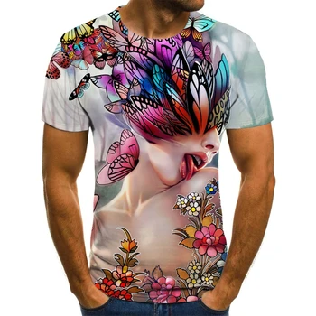 Karštą Vasaros T-Shirt Naujas Mados 3D Spausdinimo Grafika Vyrų Drabužiai Atsitiktinis Laukinių Simbolių Juokinga Gatvės trumpomis Rankovėmis Viršų
