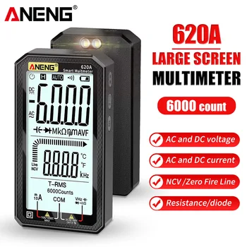 ANENG 620A Digital Smart Multimetras Tranzistorius Testeriai 6000 Skaičiuoja True RMS Auto Elektros Talpa Matuoklis Temperatūros Atsparumas
