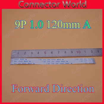 10vnt 9pin FFC FPC plokščias lankstus kabelis 1,0 mm žingsnio 9 pin į Priekį Ilgis 120mm Juostelių Flex Cable AWM 20624 80C 60V VW-1