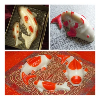 LINSBAYWU Karpis Cyprinoid Žuvų 3D Tortas Šokolado Liejimo formos Želė Sugarcraft Pelėsių Priemonė, Kepimo Įrankiai