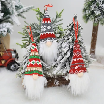 3Pcs Kalėdų Beveidis Lėlės Pakabukas Balta Barzda Kalėdų Senelis Kalėdų Medžio Apdaila Kabinti Ornamentu Vaikams Dovanų navidad kerst