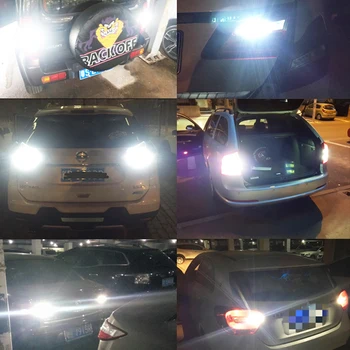 1pcs Automobilio LED Atbulinės Šviesos W16W BA15S P21W Toyota Corolla Camry 40 Prius 