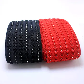 Nauja stiliaus dviejų spalvų dryžuotas nagai elastinės juostos/ Trumpas sijonas nėrinių elastiniai juostos elastinga / gumos juostos / laisvi stora
