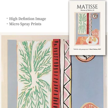 Retro Abstrakčiai Matisse Kraštovaizdžio Natiurmortas Sienos Meno Tapybos Drobės Šiaurės Plakatas Ir Spausdinti Nuotraukas Kambarį Namų Dekoro