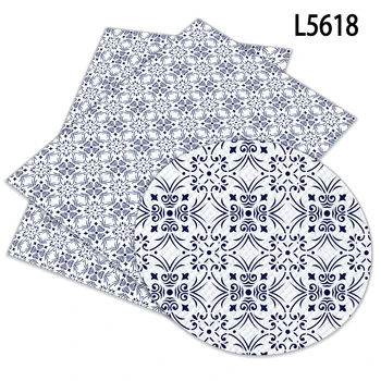 Dirbtiniais Odos Atspausdintas Mėlynos ir Baltos spalvos Porceliano Modelio Cross Modelio 30 X 136cm Ritinėliai Plaukams Lankai 