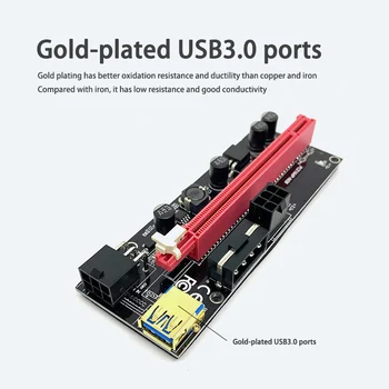PCIE Riser VER009S Plius ilgiklis Adapter PCIE X1 Su PCIE X16 0.6 m USB 3.0 Kabelis Vaizdo plokštė Kasyba