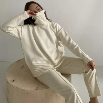 Vėžlys Kaklo Kašmyro Žiemos Džemperis Moterims 2021 Elegantiškas, Kietas Storas Šiltas Moterų Megzti Megztinis Laisvus Bazinės Trikotažas Megztinis
