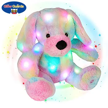 Švyti Apsaugai Muzikos LED Rainbow Šuniukas Šuo Pliušinis Žaislas Iškamšos su Šviesos Dainavimo Lopšinė Gimtadienio Dovanos Vaikams, Vaikiška